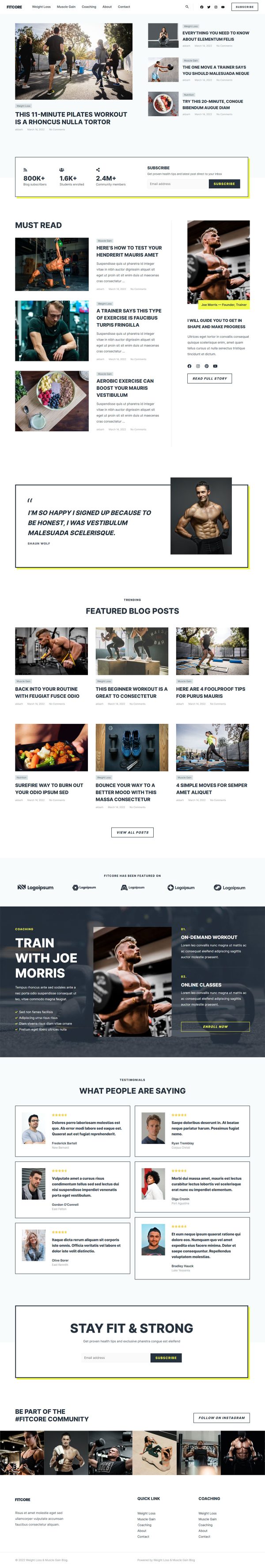 Weight Loss & Muscle Gain Blog