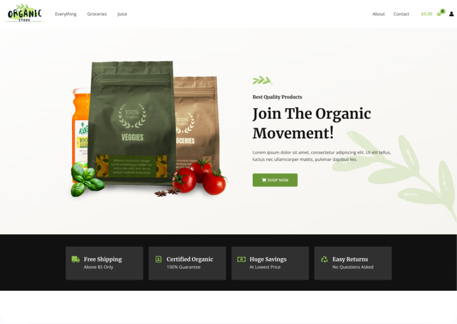 Organic Website