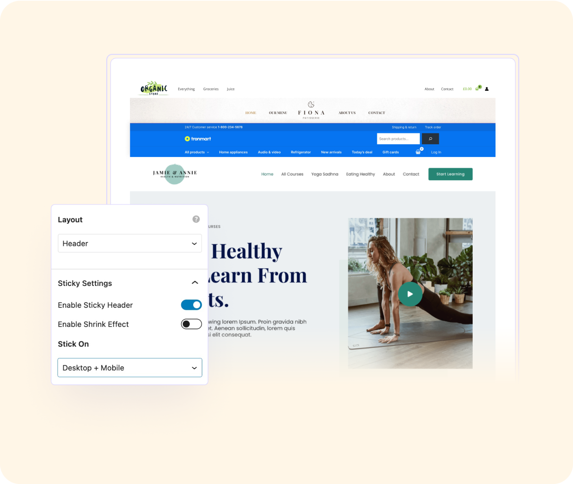 Enhance Header With Additional Layers