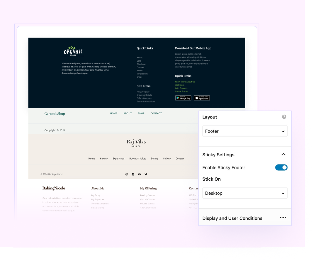 Footer Astra Site Builder