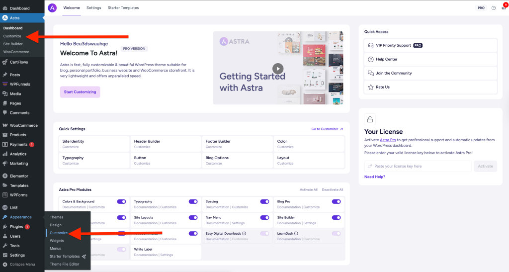 Getting Started with the Astra Customizer Screenshot 2025 07 02 At 4.16.45 PM 1024x547